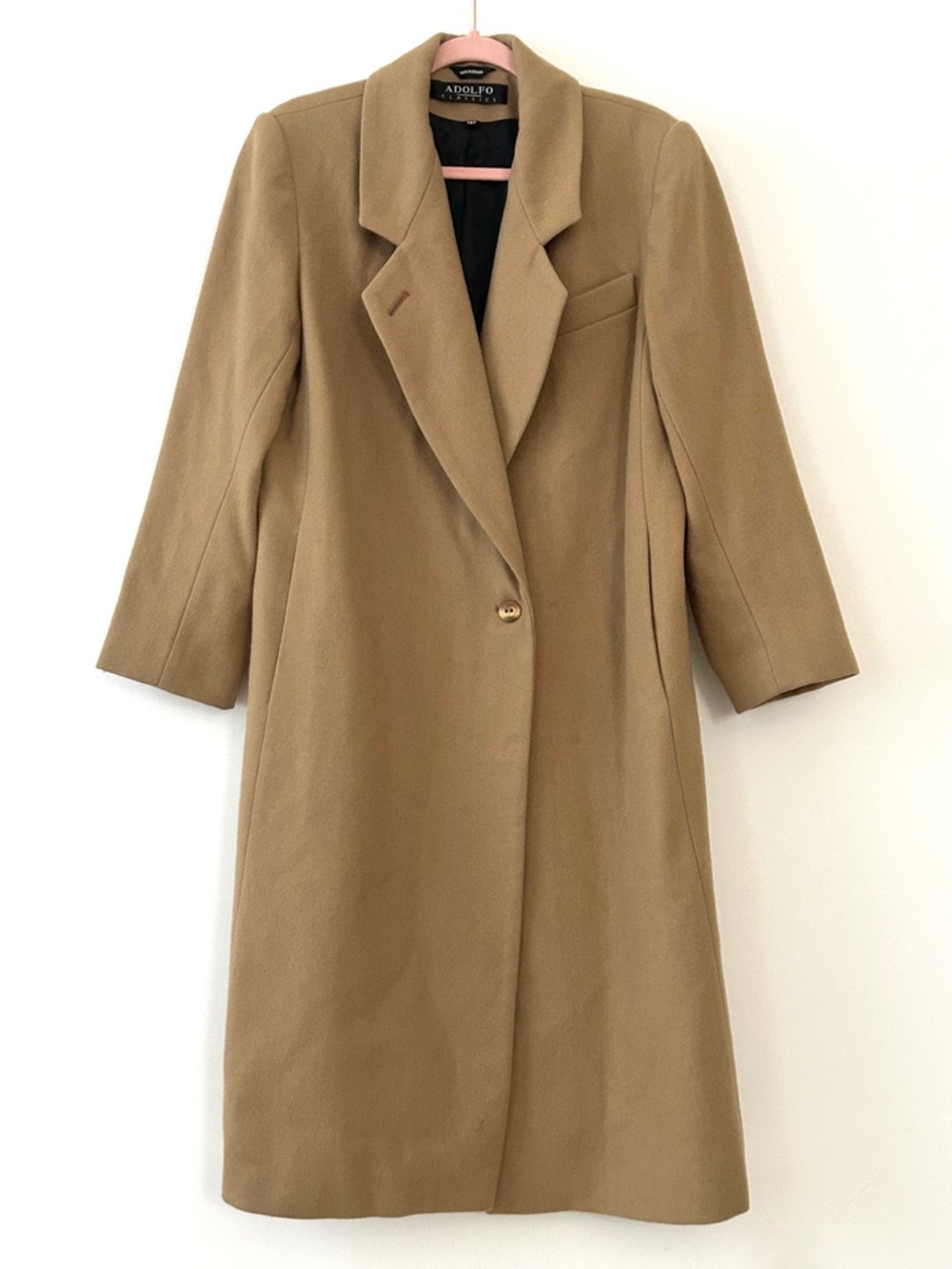 VTG Adolfo Classics 100% Wool Long Camel Coat